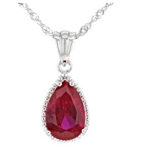🌸JTV2- Bella Luce Lab Created Ruby Rhodium over Silver Necklace♥️🤍🛍️